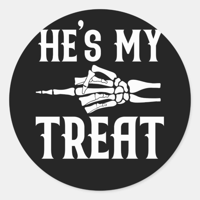 Er ist meine Leckerei Skelettsticker Runder Aufkleber (Vorderseite)