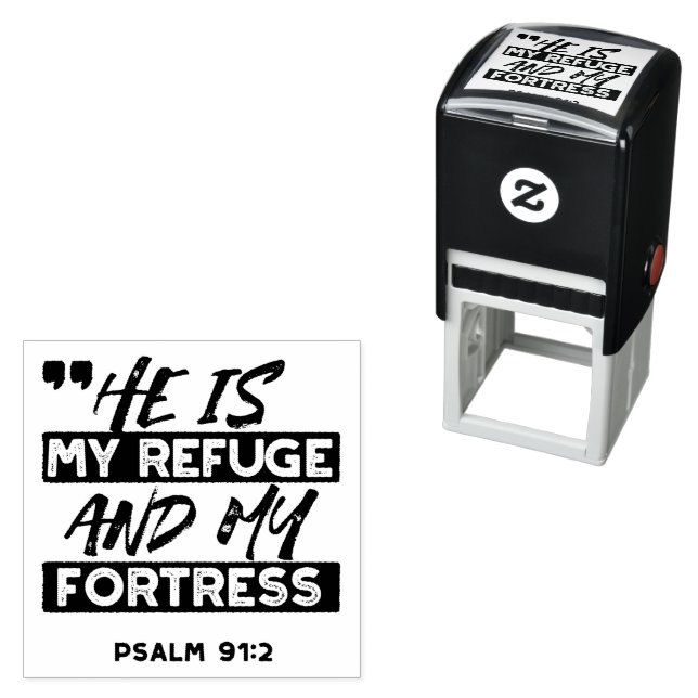 Er ist meine Zuflucht und meine Festung - Psalm 91 Permastempel (Beispiel)