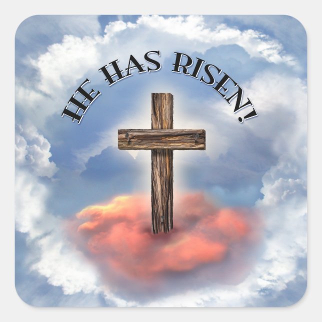 Er ist mit Wolken überquert worden Quadratischer Aufkleber (Vorderseite)