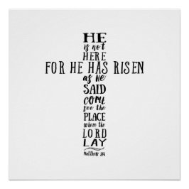 Er ist nicht hier, denn er ist, wie er sagte, aufg poster