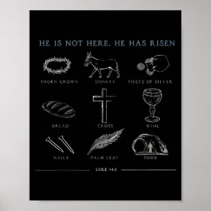 Er ist nicht hier Er ist auferstanden Christliches Poster