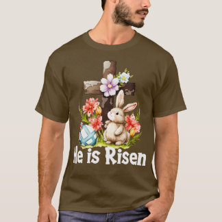 Er ist Niedliches, sonniges Christentum-Kreuz T-Shirt