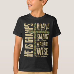 Er ist Opa Tarnung Religiös Vatertag Christlich T-Shirt