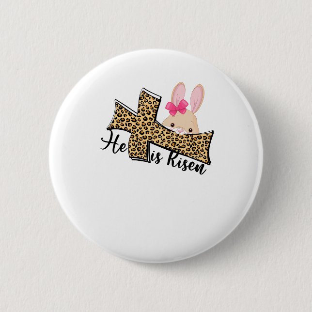 Er ist Ostern, Christlich Ostern für Frauen Button (Vorderseite)