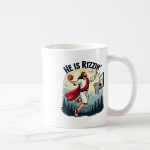 Er ist Ostern Jesus auferstanden und spielt Basket Kaffeetasse