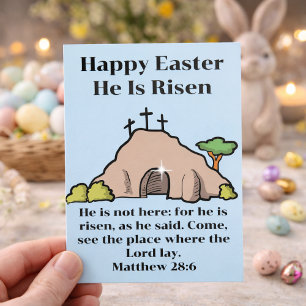 Er ist Rised 3 Crosses leere Tomb Cartoon Oster Feiertagspostkarte