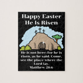 Er ist Rised 3 Crosses leere Tomb Cartoon Oster Puzzle