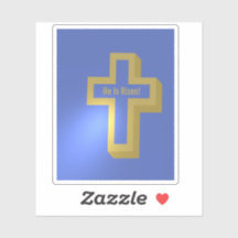 Er ist Rised Gold Lit Christlich Cross Blue Oaster