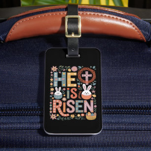 Er ist Rised Jesus Floral Niedlich Ostern Sonnenka Gepäckanhänger