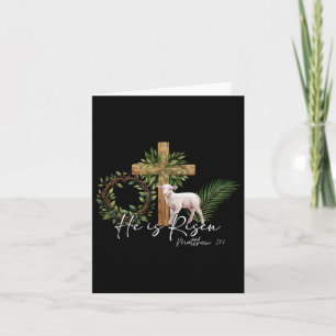 Er ist Rised Schaflammkreuz Jesus Christliche Este Karte