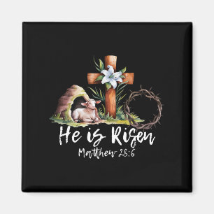 Er ist Rised Schaflammkreuz Jesus Christliche Este Magnet