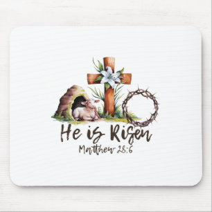 Er ist Rised Schaflammkreuz Jesus Christliche Este Mousepad