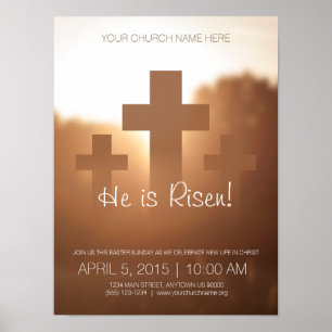 Er ist Risen! Anpassbare Ostersonntagspopster Poster