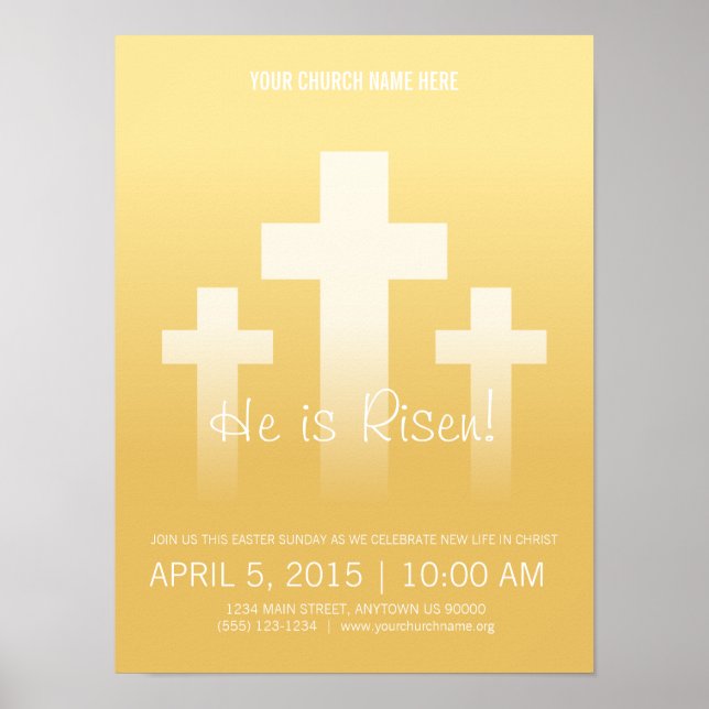 Er ist Risen! Anpassbare Ostersonntagspopster Poster (Vorne)