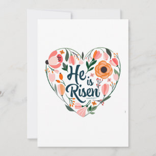 Er ist Risen Boho Christlich Herzmotiv Inspiration Einladung