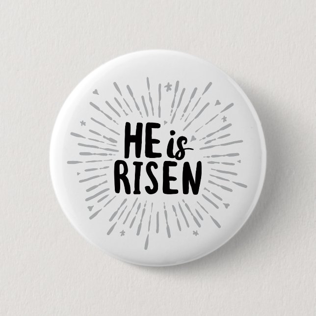 Er ist Risen Christ ist Risen Quotes Osterkunst Re Button (Vorderseite)