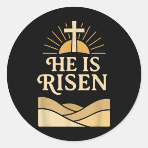 Er ist Risen - Christlich Ostern mit Cross & amp; Runder Aufkleber