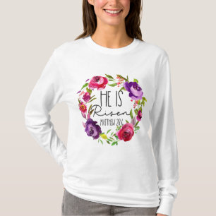 Er ist Risen Floral Oaster für Christian Girls Mam T-Shirt