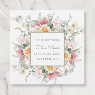Er ist Risen Floral Scripture Oster Auferstehung Geschenkanhänger