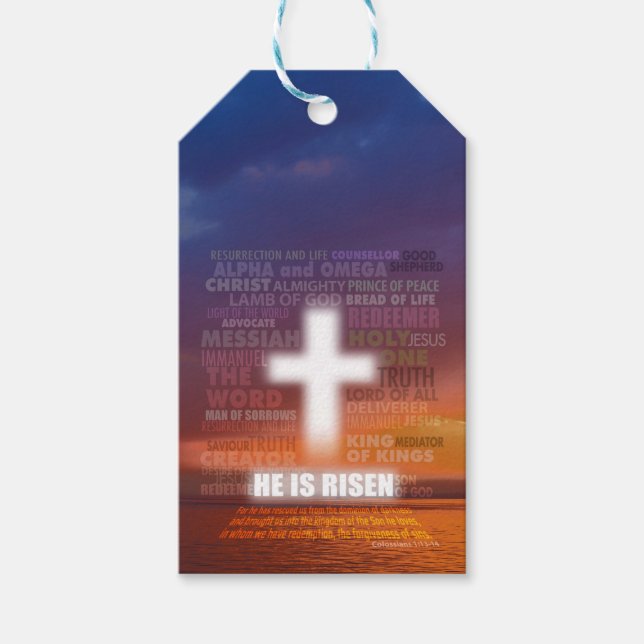 Er ist Risen Geschenkanhänger (Vorderseite)