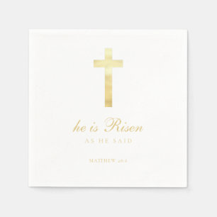 Er ist Risen Gold Cross Oster Serviette