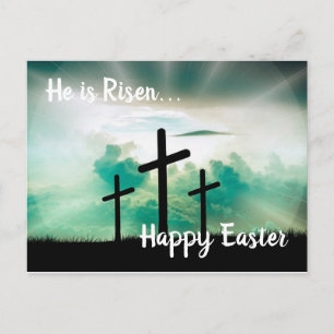 Er ist "Risen Happy Oaster" Feiertagspostkarte