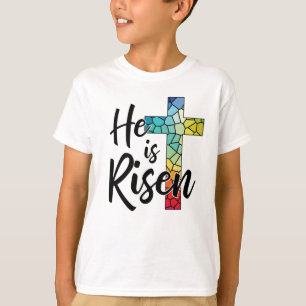 Er ist Risen, Hartglas Cross - GraphicLoveShop T-Shirt