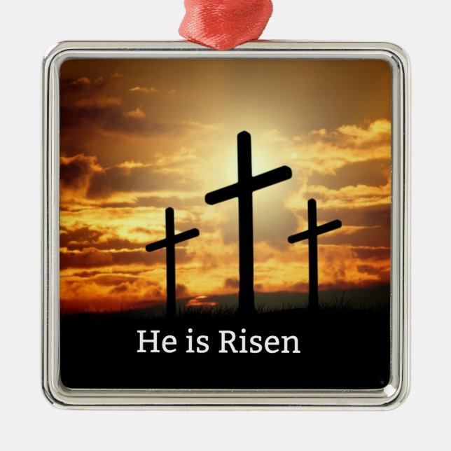 Er ist Risen. Ornament Aus Metall (Vorne)