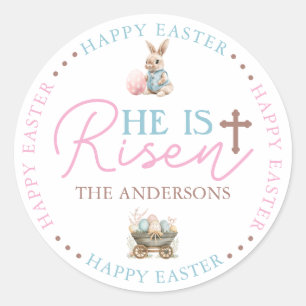 Er ist Risen Pink & Blue Sticker