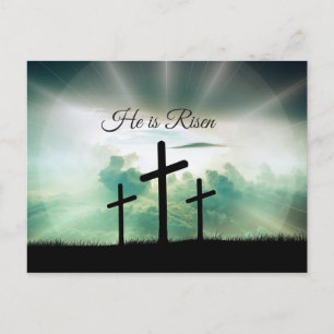 Er ist Risen, religiöse Crosses Osterpostkarte Feiertagspostkarte