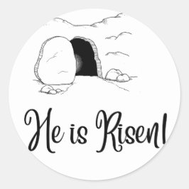 Er ist Risen! Runder Aufkleber