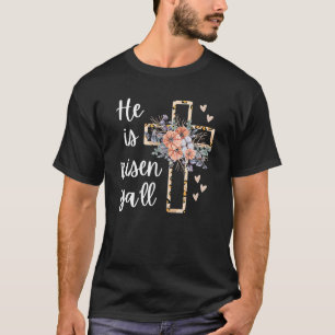 Er ist Risen Ya'll Cheetah Cross Christlichen Glau T-Shirt