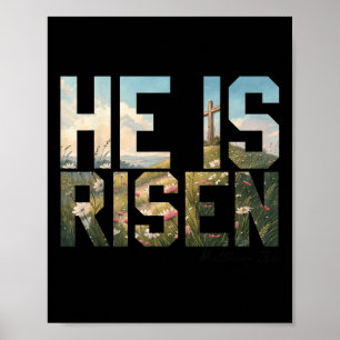 Er ist riskiert Wildblume kreuzen Jesus Christlich Poster