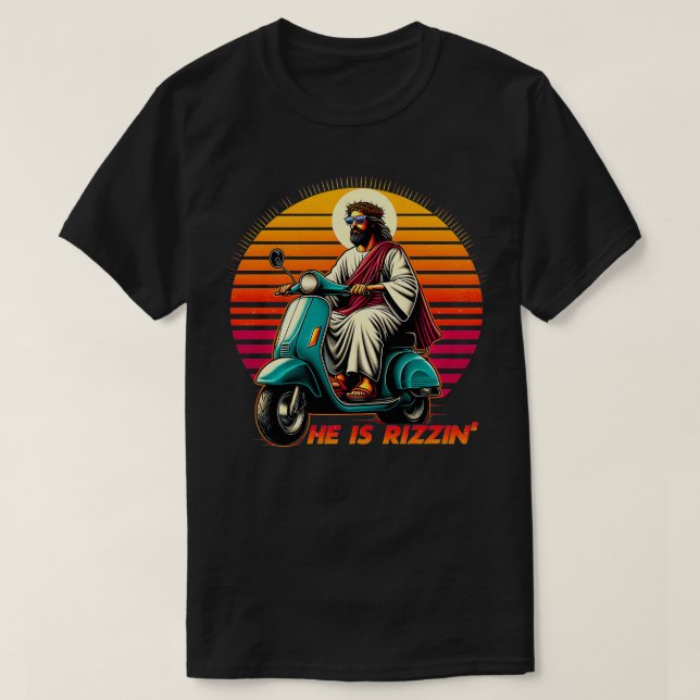 Er ist Rizzen Jesus ist Rizzen Jesus hat Rizzen Fu T-Shirt (Design vorne)