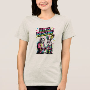 Er Ist Rizzen Ostern T-Shirt Lustiges Gen Z Christ Tri-Blend Shirt