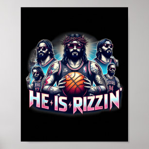 Er ist Rizzin Christian Jesus spielt Basketball Ea Poster