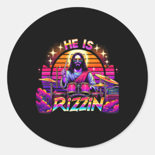 Er ist Rizzin' Frohe Ostern Lustiger Christ Nd Runder Aufkleber