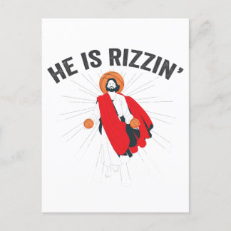 Er ist Rizzin Funny GenZ Basketball Ostersonntag Einladungspostkarte