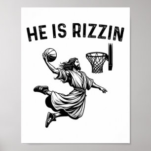 Er ist Rizzin Jesus Basketball Christlich Religiös Poster