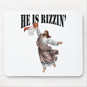Er ist Rizzin Jesus Bysketbyll Christliches Ostern Mousepad