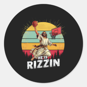 Er ist Rizzin Jesus das Lamm Gottes glücklichen Os Runder Aufkleber