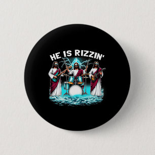 Er ist Rizzin' Jesus hat Rizzen Lustiger Christlic Button