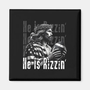 Er ist Rizzin Jesus spielt Footbyll Lustige Sport Magnet