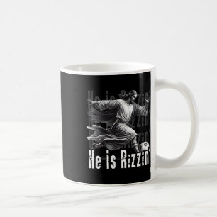 Er ist Rizzin Jesus spielt Fußball lustiger Sport Kaffeetasse