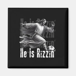 Er ist Rizzin Jesus spielt Fußball Lustiger Sport Magnet