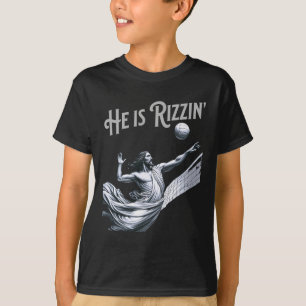 Er ist Rizzin Jesus spielt Volleyball Lustiger Spo T-Shirt