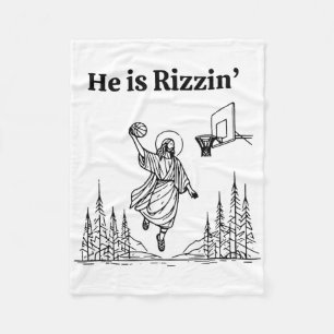 Er ist rizzin lustig Sketll Retro Christlich Relig Fleecedecke