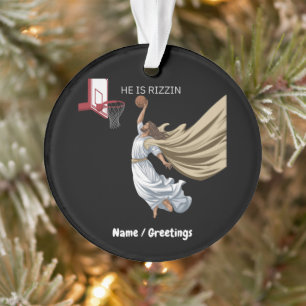 Er ist Rizzin lustigen Jesus spielen Basketball Re Ornament