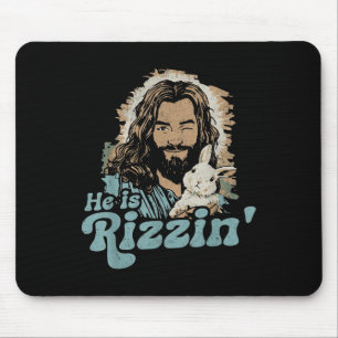 Er ist Rizzin lustigen Niedlichen Jesus Bunny Oste Mousepad