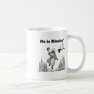 Er ist Rizzin lustiger Jesus Bysketbyll Ostern Chr Kaffeetasse